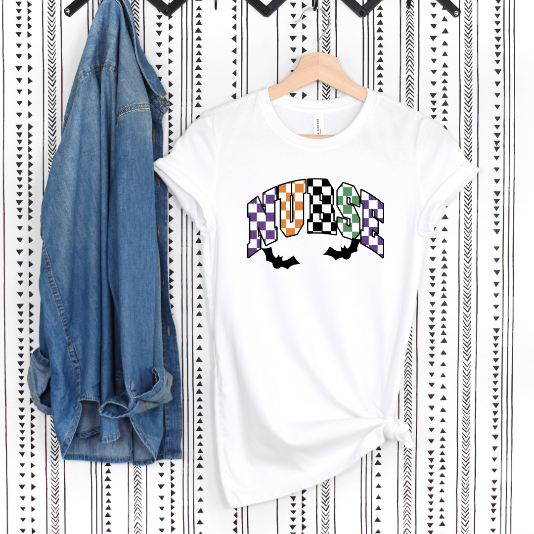 Checkered Halloween Nurse Shirt