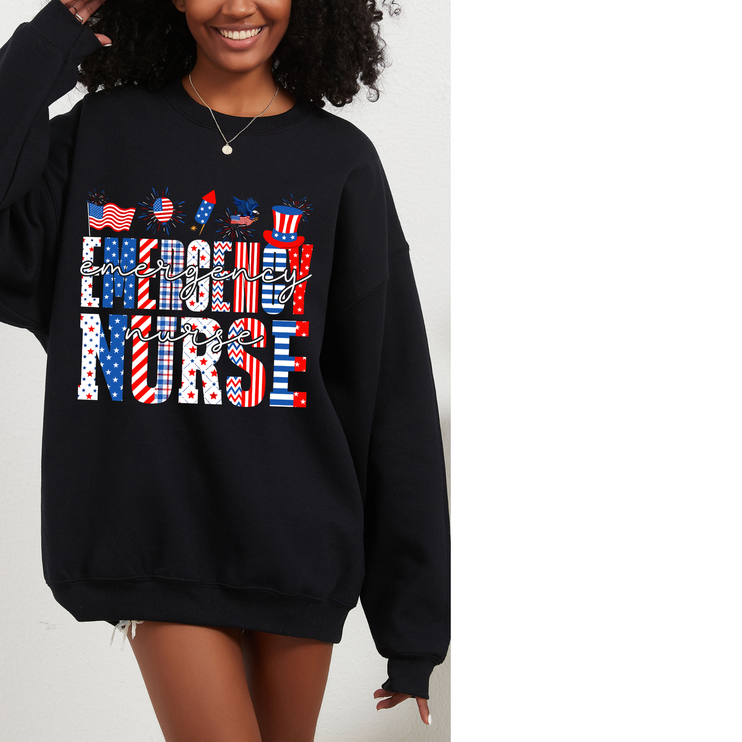 Emergency Nurse July 4th Sweatshirt