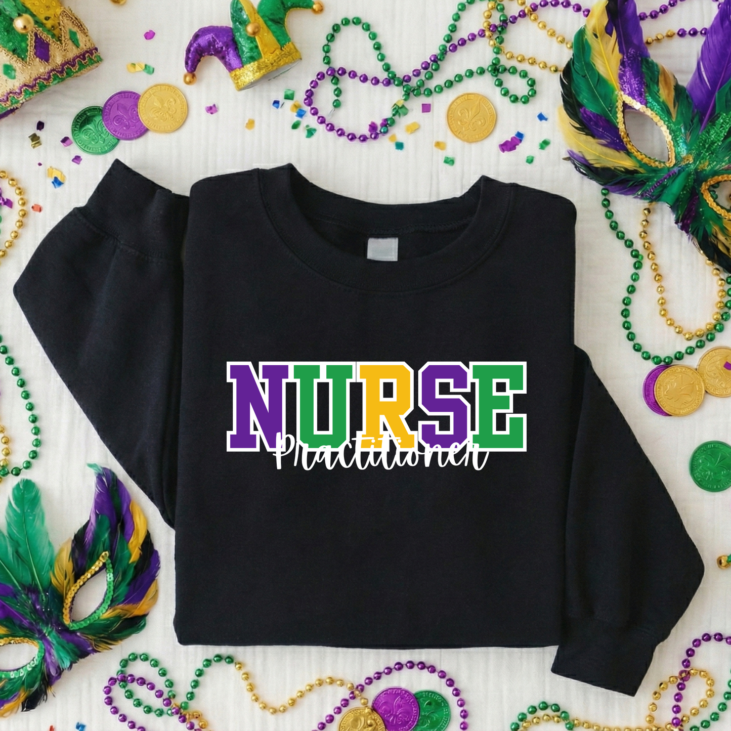 Varsity Mardi Gras Sweatshirt