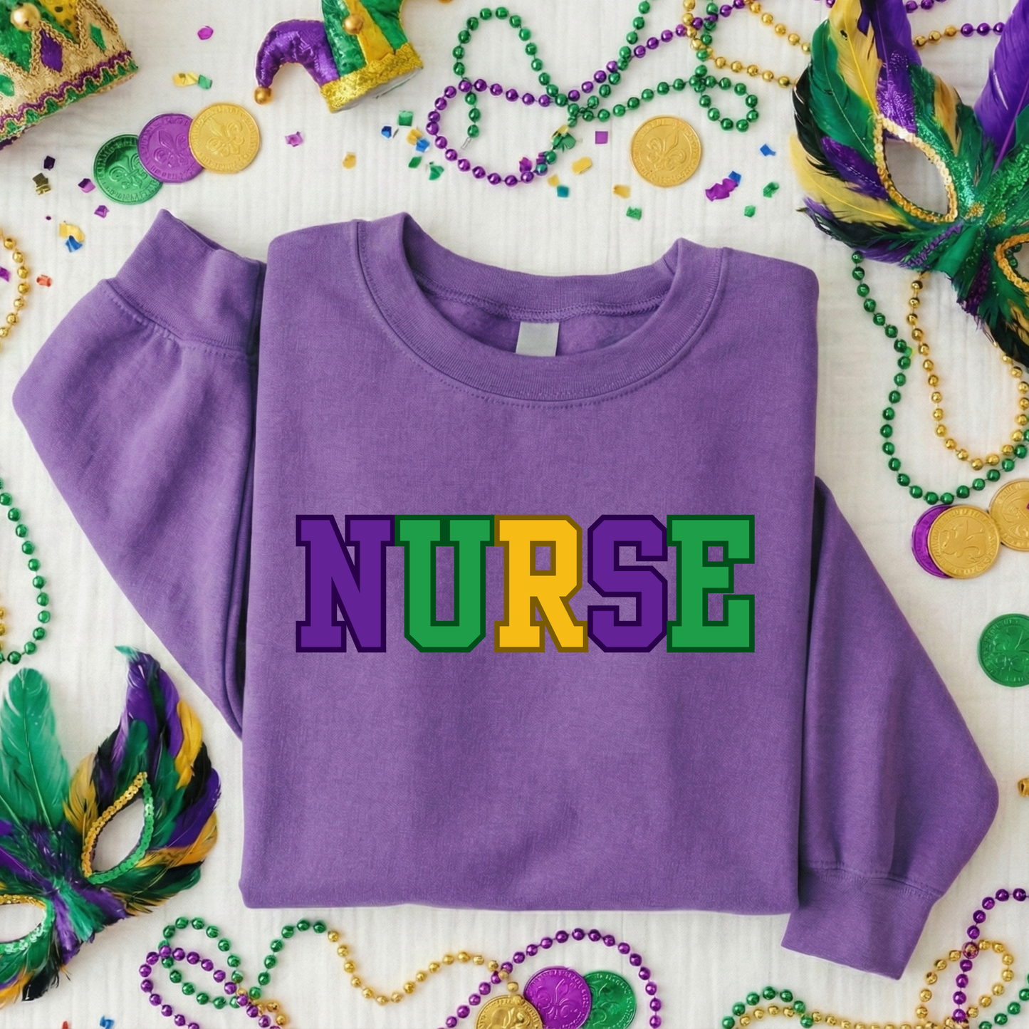 Varsity Mardi Gras Sweatshirt