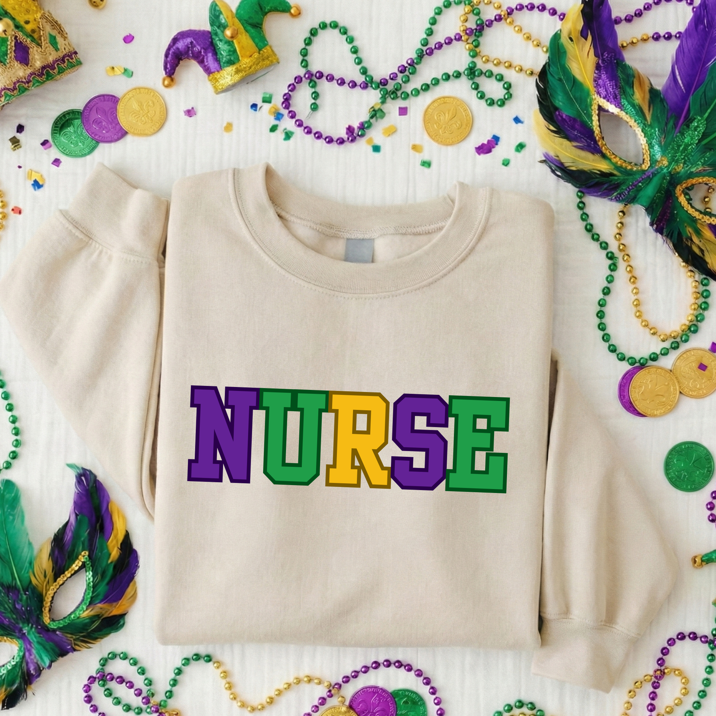 Varsity Mardi Gras Sweatshirt
