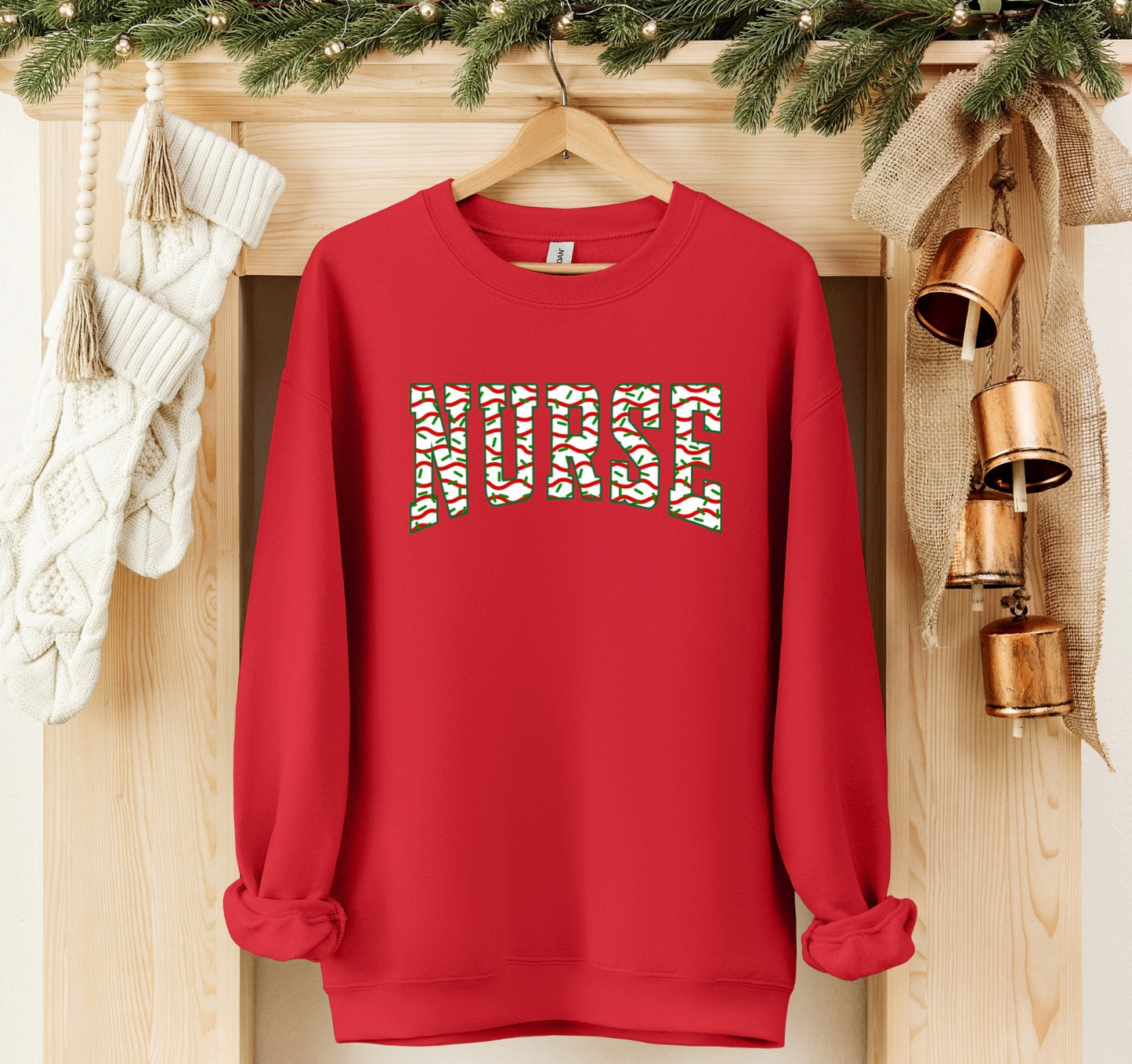 Nurse Christmas Tree Snack Cake Sweatshirt