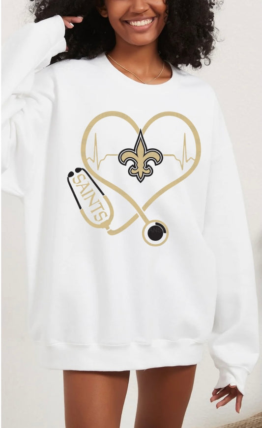 Saints Healthcare with Heart Sweatshirt