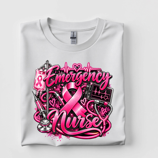 Emergency Nurse Breast Cancer Awareness Shirt
