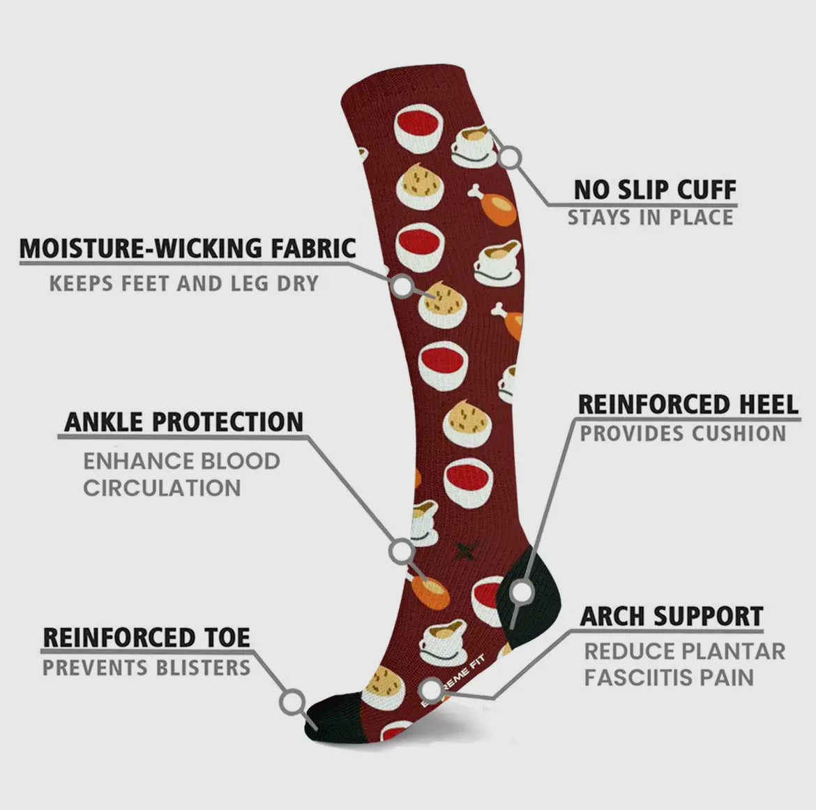 Thanksgiving Themed Compression Socks