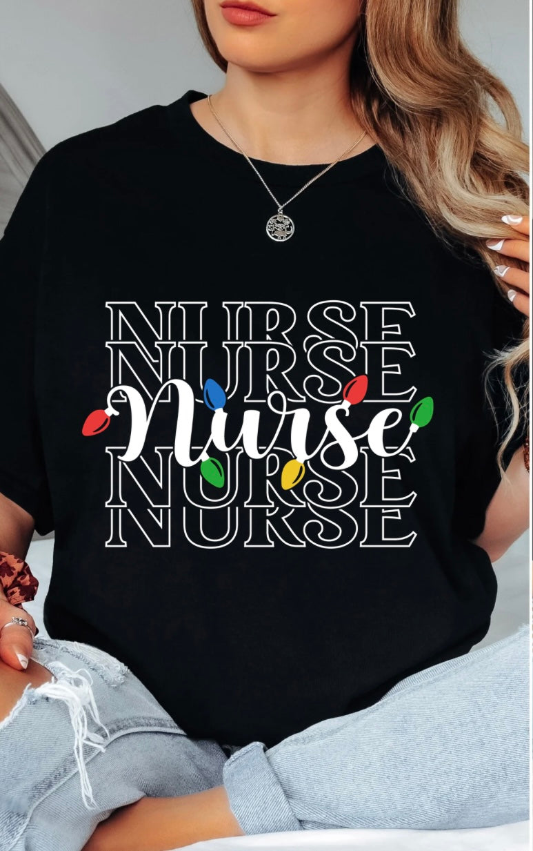 Nurse Christmas Lights Shirt